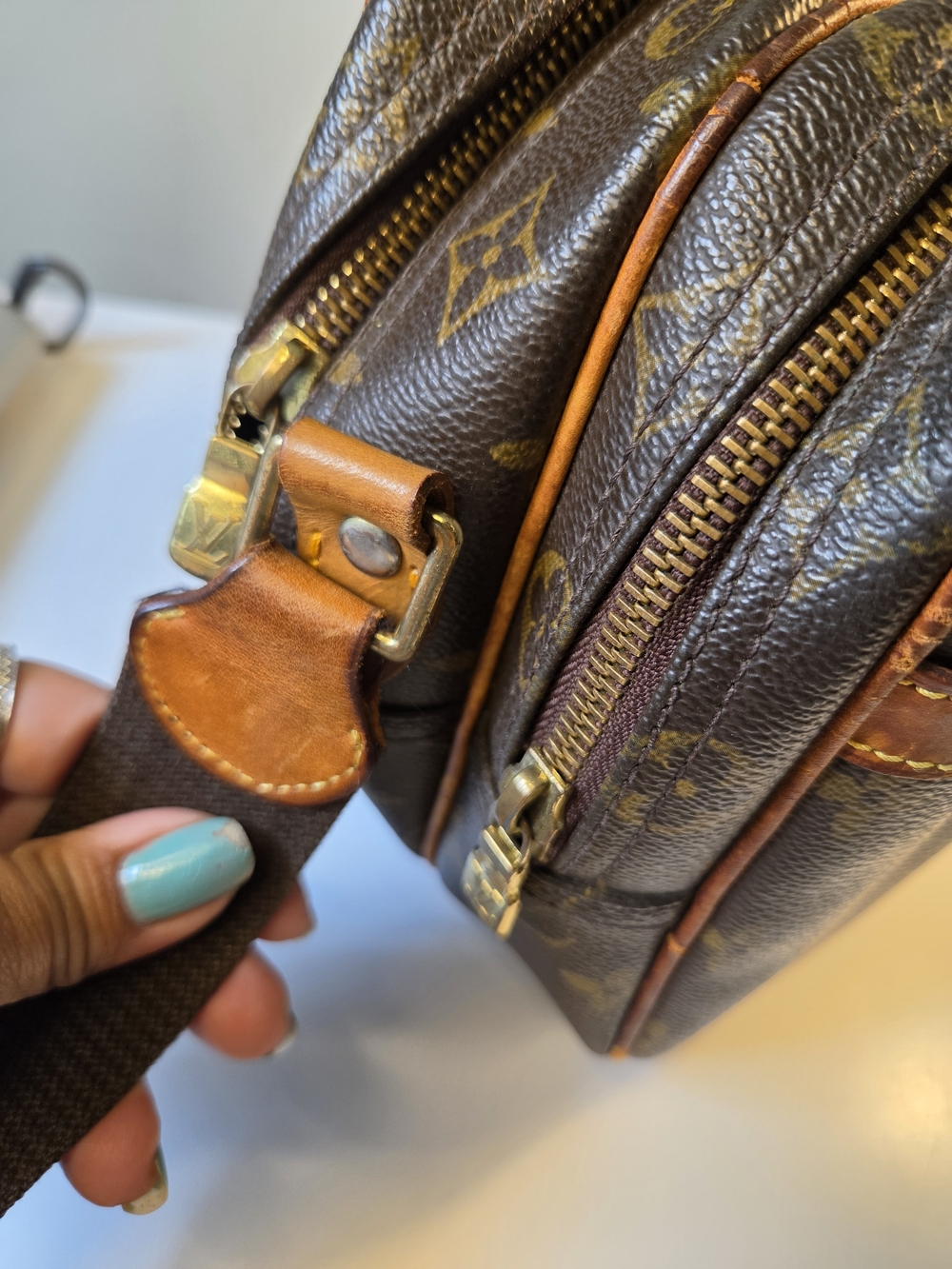 LOUIS VUITTON Monogram Reporter PM Crossbody Bag Women Logo Brown - Picture 5 of 15